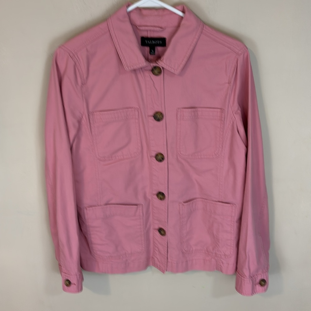 Talbots Dusty Pink Cotton  Twill Safari Utility Jacket Size Medium